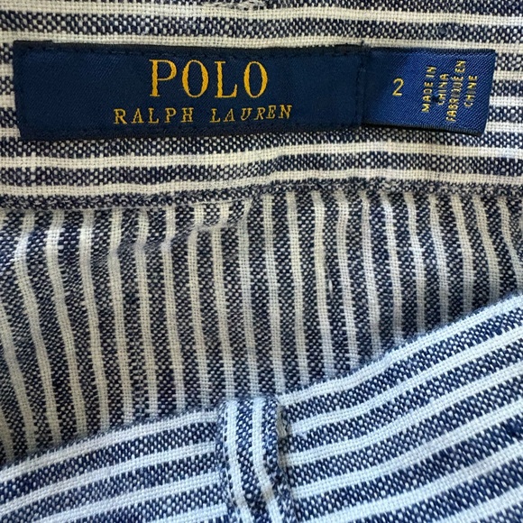 Ralph Lauren Navy Striped A-Line Skirt - Picture 5 of 5